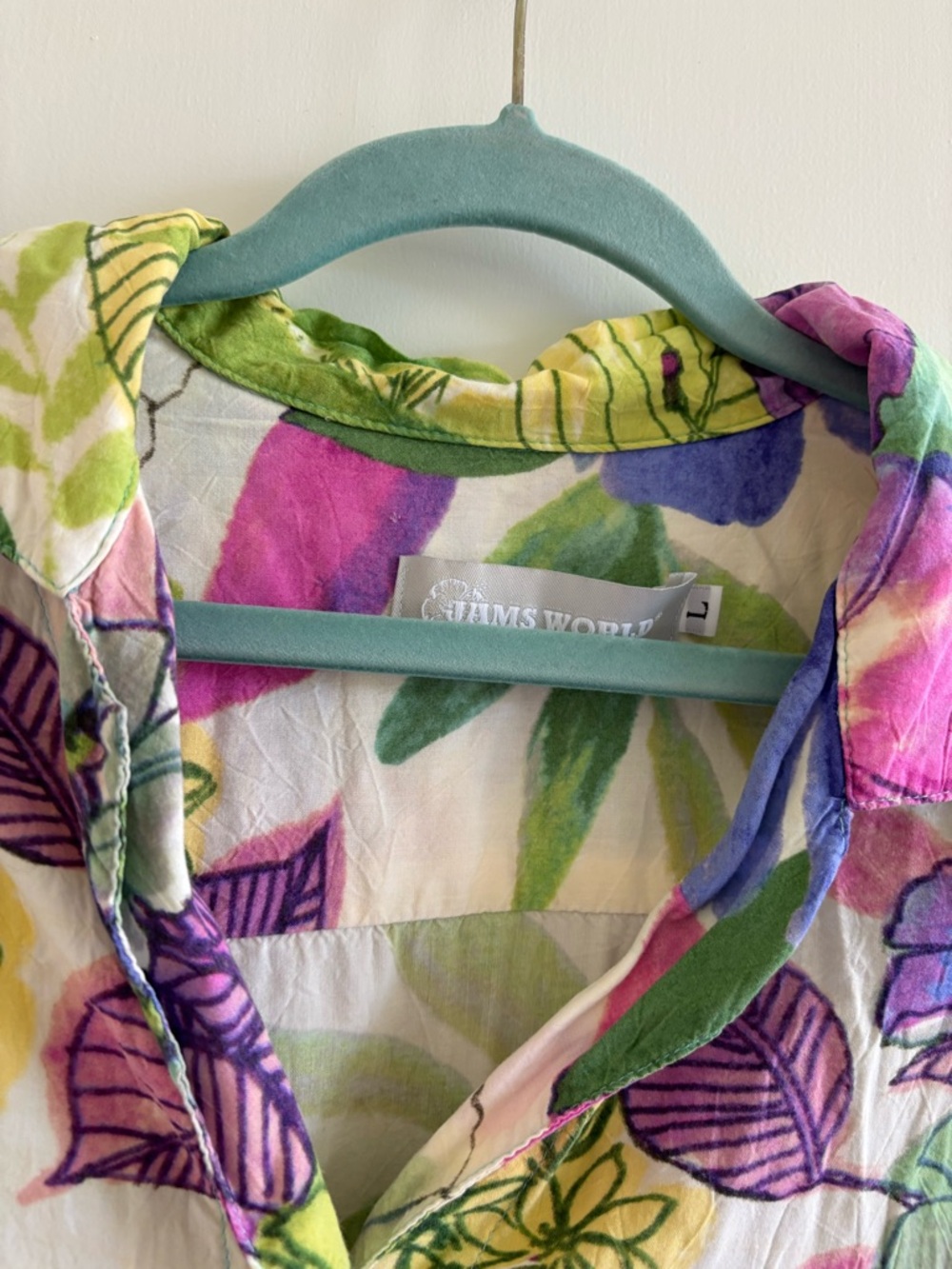 Jams World Segr sea grove short sleeve button down floral topical colorful - Picture 3 of 7